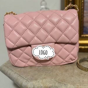 Pink Quilted Women's mini rectangle Bag